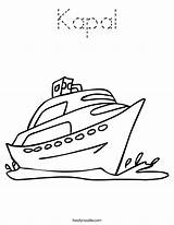 Coloring Boat Worksheet Kapal Barco Pages Boa Ship Print Template Noodle Twisty Raft Train Outline Kids Color Twistynoodle Built California sketch template