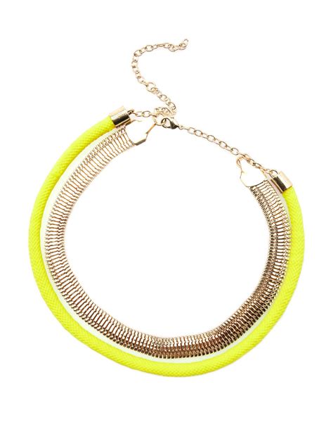 bershka chain yellow thread necklace  spring accessories