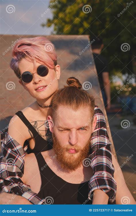 Cute Couple Hanging Out Outdoor Stock Image Image Of Wellbeing Love