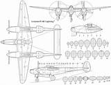 Aircraft Lockheed Airplanes Aviones P38 Blueprints Aviation Balsa Jets Ww2 1284 sketch template