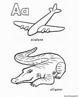 Coloring Airplane Alligator Activity Letter Pages Alphabet Color Printable Abc Sheet Pre Sheets Letters Print Learn Classic Preschool Popular Prep sketch template