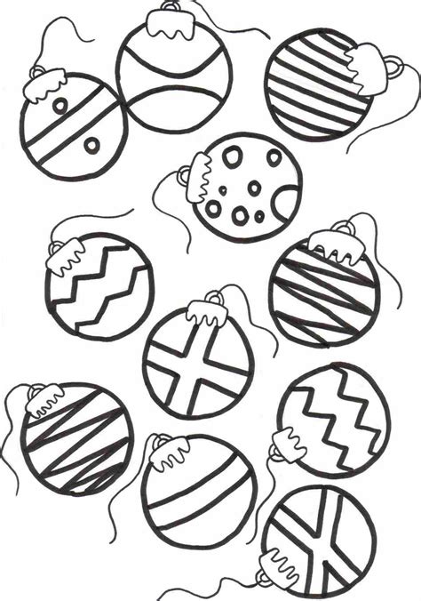 christmas baubles coloring sheet