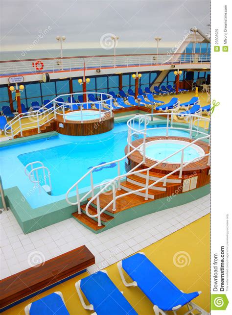 open deck   beautiful cruiseship stock image image  bench color