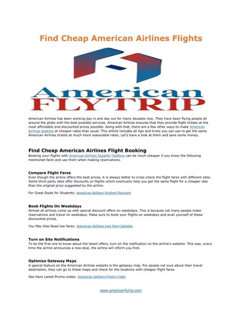 find cheap american airlines flights powerpoint