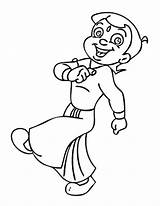 Bheem Chota Coloring Pages Cartoon Krishna Kids Aur Chhota Characters Printable Color Drawing Print Squid Army Am Library Clip Use sketch template