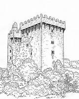 Castle Coloring Pages Adults Printable Adult Color Castles Colouring Blarney Medieval Sheets Book Ireland Books Drawing Irish Print Cork Sketches sketch template