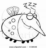Chubby Mosquito Outlined Sleeping Clipart Cartoon Cory Thoman Coloring Vector 2021 sketch template