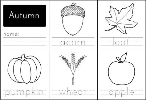 printable autumn words fall worksheets autumn preschool