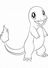Charmander Pokemon Coloring Pages Kids Color Generation Fire Type Gray sketch template