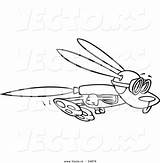Rocket Rabbit Outlined Toonaday sketch template