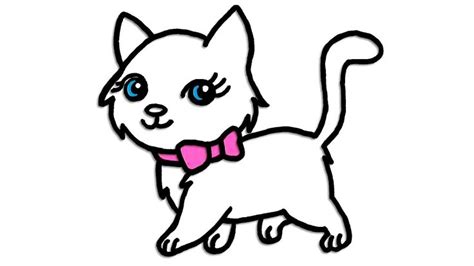 draw  cute  kitty cat color  draw easily  kids