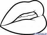Lips Outline Coloring Drawing Pages Mouth Easy Drawings Line Clipart Kissing Lip Templates Draw Printable Big Template Stencil Color Glitter sketch template