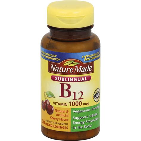 Nature Made Vitamin B12 1000 Mcg Sublingual Micro Lozenges Cherry