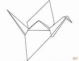 Origami Crane Coloring Pages Printable Paper Drawing Categories sketch template
