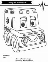 Ambulance Coloring Andy Contest Simple Color sketch template