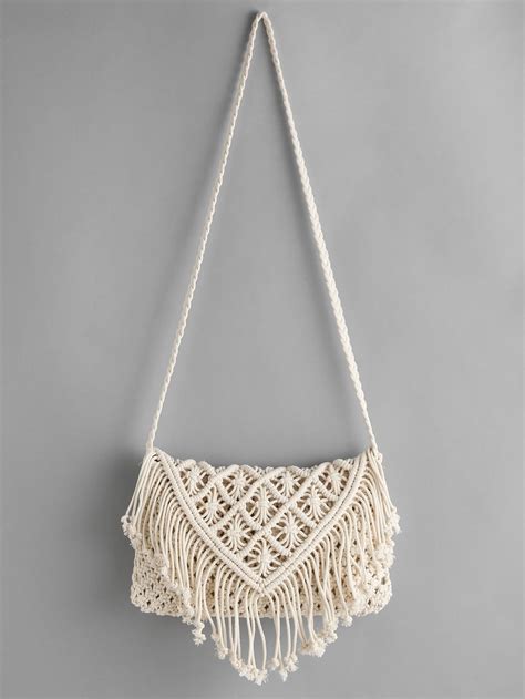 crochet hollow out tassel bag modèles de macramé sac macramé