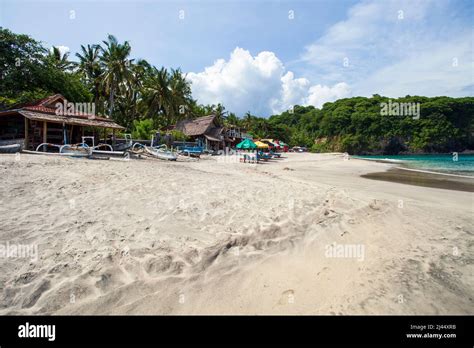 White Sand At Virgin Beach In Karangasem East Bali Indonesia Stock