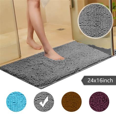 slip bathroom rug shag shower mat machine washable bath mats