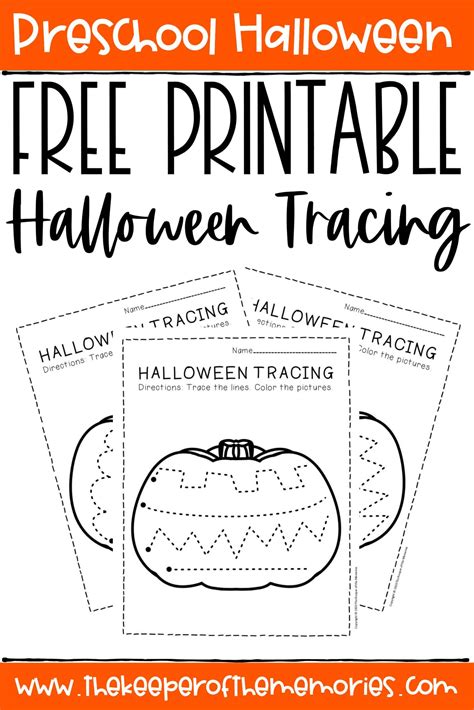 printable tracing halloween preschool worksheets  keeper