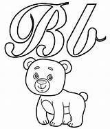 Coloring Letter Pages Alphabet Bear Preschoolers Fun sketch template