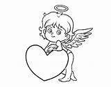 Cupid Heart Coloring Coloringcrew sketch template