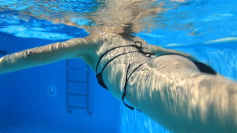 Woman Swim In Blue Pool Underwater Video Stock Video Footage Storyblocks