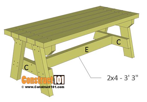 Simple 2x4 Garden Bench Plans Free Pdf Download Construct101