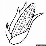 Corn Cob Coloring Vegetables Pages Online sketch template