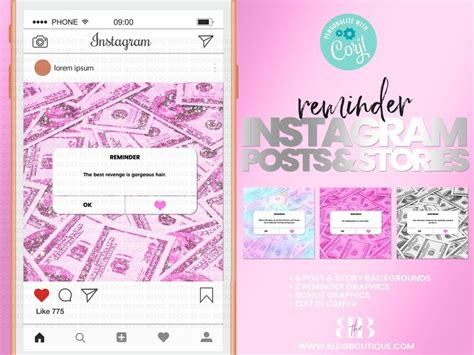 iphone reminder money print instagram post templates ig story etsy
