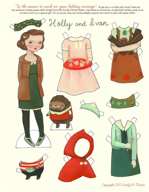 exclusive paper doll pattern  emily martin paper dolls vintage