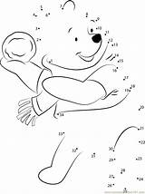 Pooh Bear Dots Connect Playing Dot Winnie Worksheet Kids sketch template