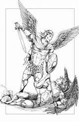 Evil Good Vs Tattoo Drawings Drawing Coloring Tattoos Sketches Deviantart Overcome Sketch Michael Pages Fighting Archangel St Owl Getdrawings Th03 sketch template