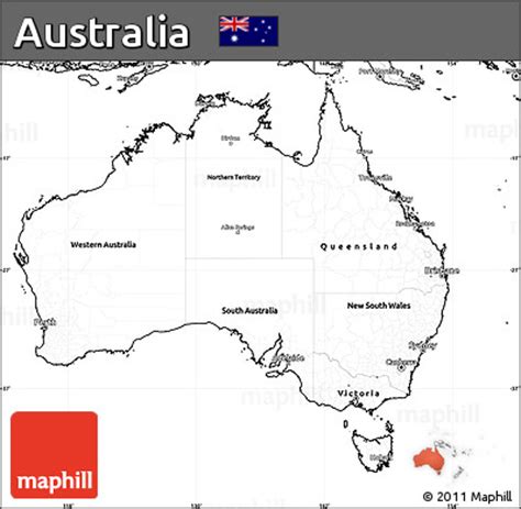 blank simple map  australia
