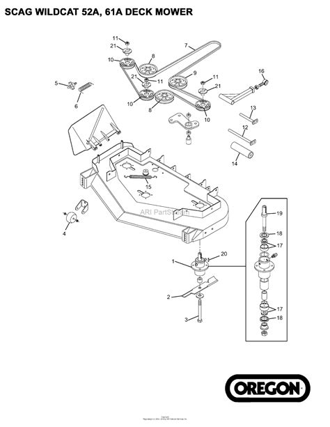 oregon scag parts diagram  scag wildcat   deck mower