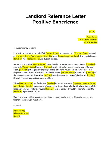 28 amazing rental reference letters for tenants and landlords