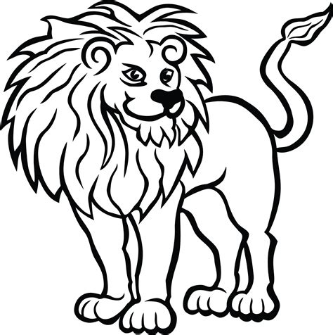 adult lion outline coloring pages