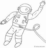 Astronaut Ausmalbild Ausmalen Zum Rakete Raumschiff Artus Weltraum sketch template
