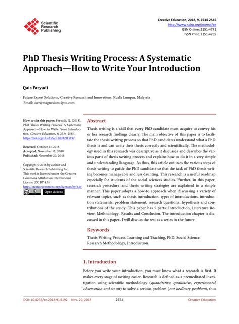 phd thesis writing process  systematic approachhow  write