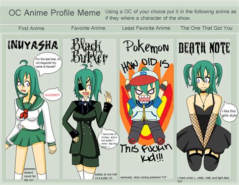 oc anime profile meme  oo  ihateloveitsucks  deviantart