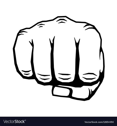 Punching Hand With Clenched Fist Royalty Free Vector Image