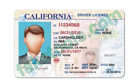 temporary california id template personalized  calendar prints