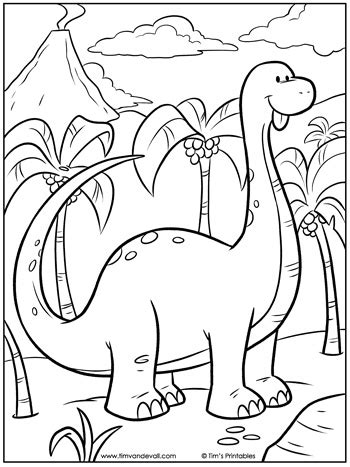 brachiosaurus coloring page tims printables
