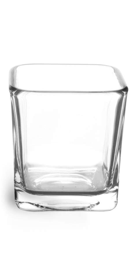 Sks Bottle And Packaging 7 5 Oz Clear Glass Square Candle Jars