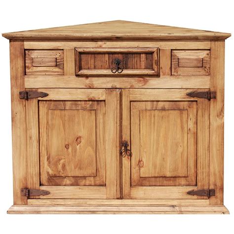rustic pine collection corner cabinet