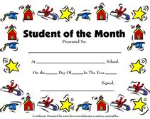 printable student   month awards school certificates templates