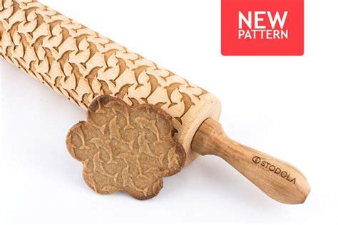 Dolphin Embossed Engraved Rolling Pin For Cookies Engraved Rolling