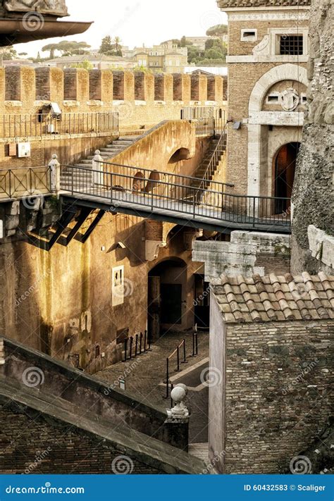 castel santangelo  rome stock image image  europe