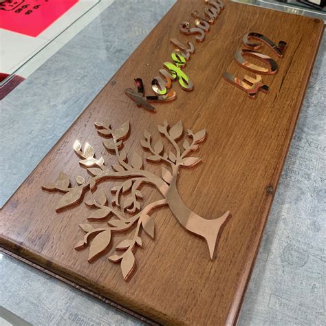teak wood brown wooden  plate  ss letters sizedimension