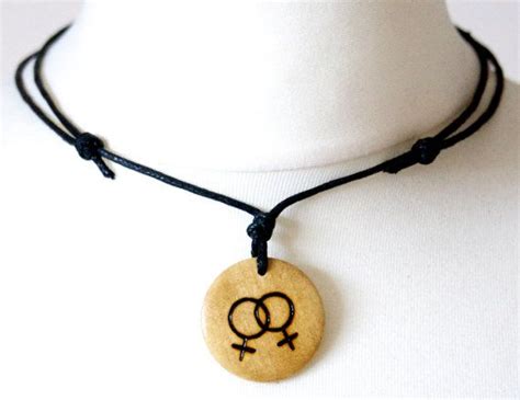 £4 99 ships worldwide lesbian or gay symbol necklace choker by inthewitchwood wood burn gay