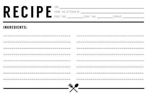 printable  recipe card template cards design templates